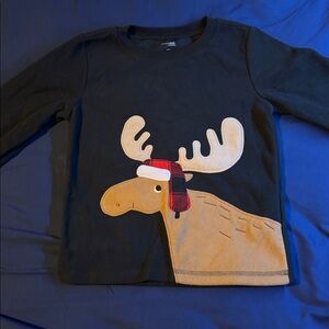 Carter's Black and Tan Moose Long Sleeve Tee